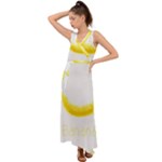 Banana Fruit Watercolor Painted V-Neck Chiffon Maxi Dress