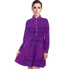 Long Sleeve Chiffon Shirt Dress 