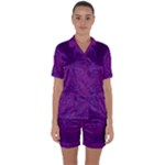 Cloister Advent Purple Satin Short Sleeve Pyjamas Set