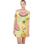 Fruit Off Shoulder Chiffon Dress