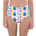 Illustrations Of Fish Texture Modulate Sea Pattern Reversible High-Waist Bikini Bottoms