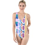 Illustrations Of Fish Texture Modulate Sea Pattern High Leg Strappy Swimsuit