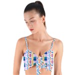 Illustrations Of Fish Texture Modulate Sea Pattern Woven Tie Front Bralet