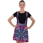 Fractal Flower Velvet Suspender Skater Skirt
