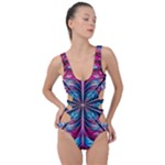 Fractal Flower Side Cut Out Swimsuit