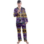 Fractal Illusion Men s Long Sleeve Satin Pyjamas Set