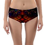 Fractal Flower Reversible Mid-Waist Bikini Bottoms