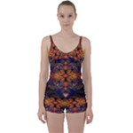 Fractal Flower Tie Front Two Piece Tankini