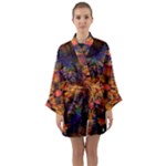 Fractal Flower Long Sleeve Satin Kimono