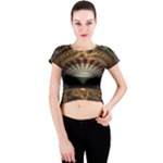 Fractal Illusion Crew Neck Crop Top