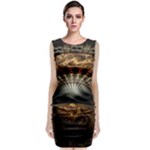 Fractal Illusion Sleeveless Velvet Midi Dress