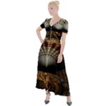 Fractal Illusion Button Up Short Sleeve Maxi Dress