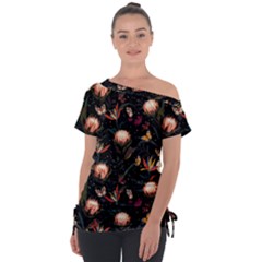 Off Shoulder Tie-Up T-Shirt 