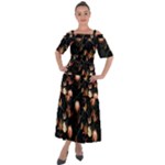 Seamless Garden Pattern Shoulder Straps Boho Maxi Dress 