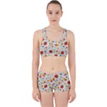 Red Yellow Flower Pattern Work It Out Gym Set
