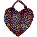 Square Pattern 2 Giant Heart Shaped Tote