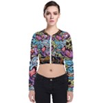 Halloween Love Chains Pattern Long Sleeve Zip Up Bomber Jacket
