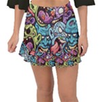 Halloween Love Chains Pattern Fishtail Mini Chiffon Skirt