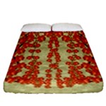 Roses Decorative In The Golden Environment Fitted Sheet (Queen Size)