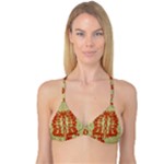 Roses Decorative In The Golden Environment Reversible Tri Bikini Top