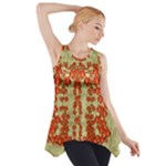 Roses Decorative In The Golden Environment Side Drop Tank Tunic
