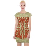 Roses Decorative In The Golden Environment Cap Sleeve Bodycon Dress