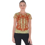 Roses Decorative In The Golden Environment Short Sleeve Sports Top 