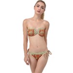 Roses Decorative In The Golden Environment Twist Bandeau Bikini Set