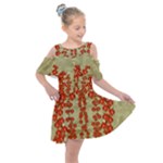 Roses Decorative In The Golden Environment Kids  Shoulder Cutout Chiffon Dress