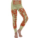 Roses Decorative In The Golden Environment Kids  Lightweight Velour Classic Yoga Leggings