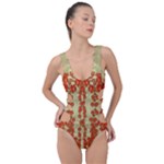 Roses Decorative In The Golden Environment Side Cut Out Swimsuit