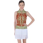 Roses Decorative In The Golden Environment Women s Sleeveless Polo Tee