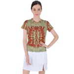 Roses Decorative In The Golden Environment Women s Sports Top
