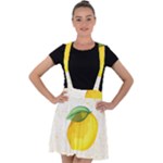 Illustration Sgraphic Lime Orange Velvet Suspender Skater Skirt