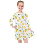 Illustrations Lemon Citrus Fruit Yellow Kids  Quarter Sleeve Shirt Dress