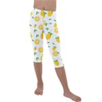 Illustrations Lemon Citrus Fruit Yellow Kids  Lightweight Velour Capri Leggings 
