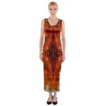 Landscape In A Colorful Structural Habitat Ornate Fitted Maxi Dress