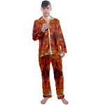 Landscape In A Colorful Structural Habitat Ornate Men s Long Sleeve Satin Pajamas Set