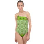 Landscape In A Green Structural Habitat Ornate Classic One Shoulder Swimsuit