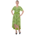 Landscape In A Green Structural Habitat Ornate Front Wrap High Low Dress