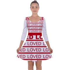 Quarter Sleeve Skater Dress 