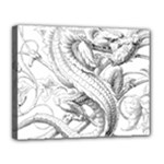 Dragon Lizard Vector Monster Canvas 14  x 11  (Stretched)