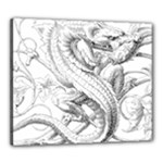 Dragon Lizard Vector Monster Canvas 24  x 20  (Stretched)