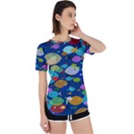 Illustrations Sea Fish Swimming Colors Perpetual Short Sleeve T-Shirt