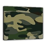 Green Military Camouflage Pattern Canvas 20  x 16  (Stretched)