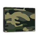 Green Military Camouflage Pattern Deluxe Canvas 16  x 12  (Stretched) 