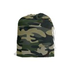 Green Military Camouflage Pattern Drawstring Pouch (Large)