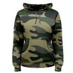 Green Military Camouflage Pattern Women s Pullover Hoodie
