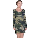 Green Military Camouflage Pattern Long Sleeve Nightdress
