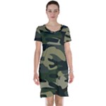 Green Military Camouflage Pattern Short Sleeve Nightdress